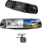 Smart Rearview Dash Cam – 1080P HD + Touchscreen.