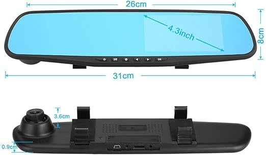 Smart Rearview Dash Cam – 1080P HD + Touchscreen.